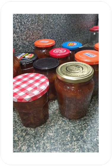 Final chutney result and the amount of jars filled